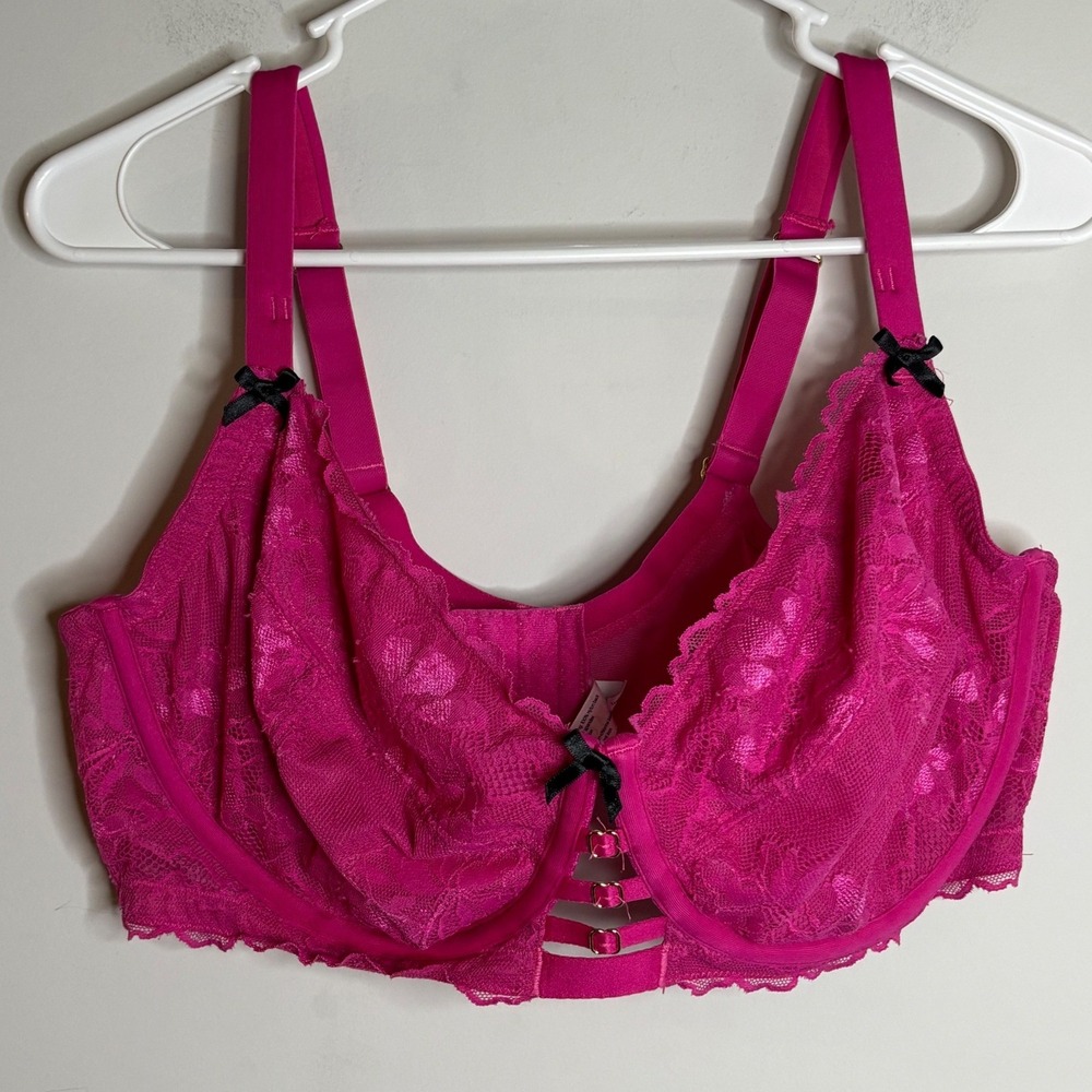 Cacique Pink Lace Underwire Bra Women 42DDD